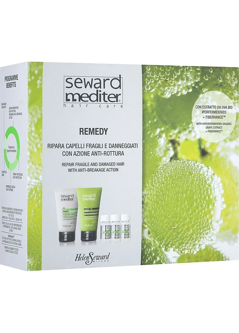 Helen Seward Набір засобів для відновлення ламкого й тендітного волосся Remedy Kit (sh/75 + mask/75 + fluid/24x8ml) Набор средств для — Крем, Італія (379161651)