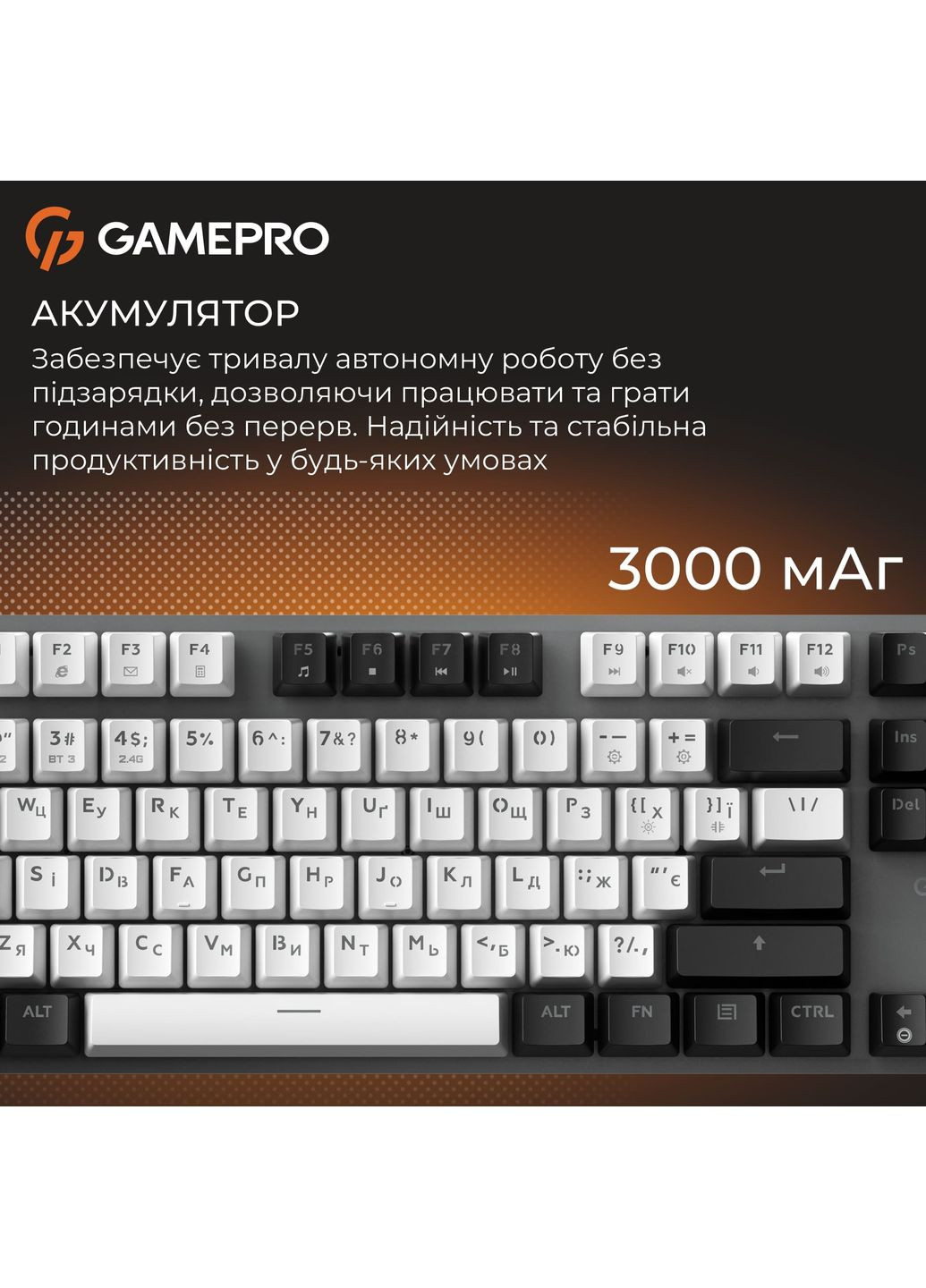 Клавіатура бездротова Genesis Joker Pro MK124G Pro Gray GAMEPRO (369723241)
