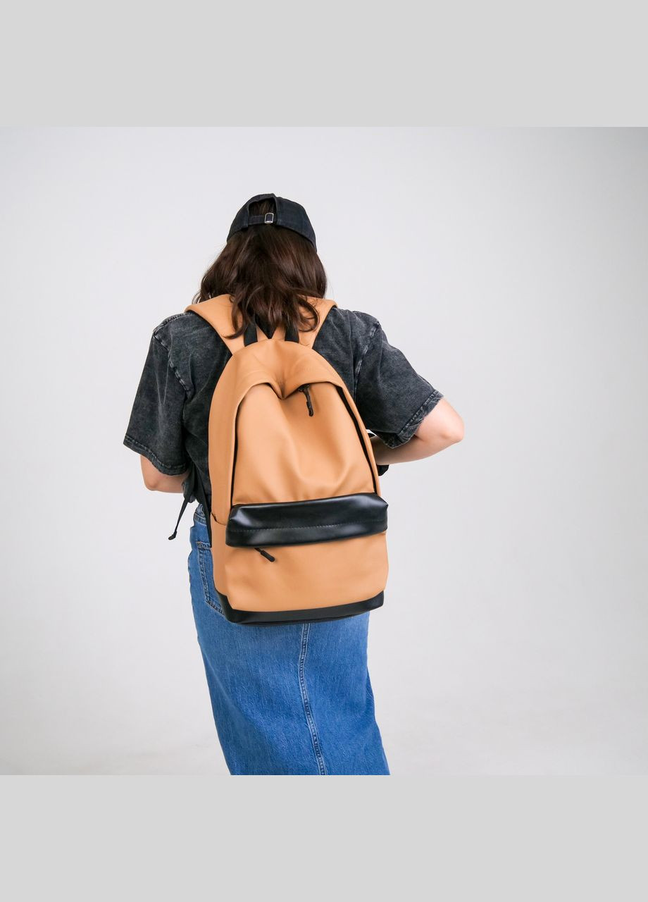 Универсальный рюкзак в удобном размере в экокожи, цвет песочный ToBeYou city (293247146)