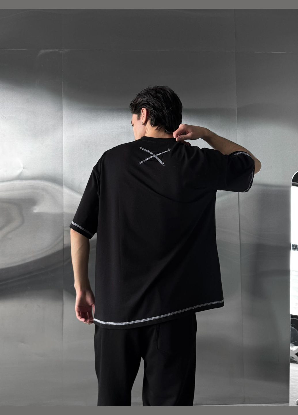 Чорний літній стильний костюм🔝😎 Luna