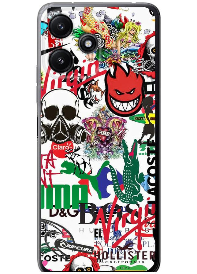 Силіконовий чохол 'Many different logos' для Endorphone Xiaomi Poco M6 Pro 5G (313452902)