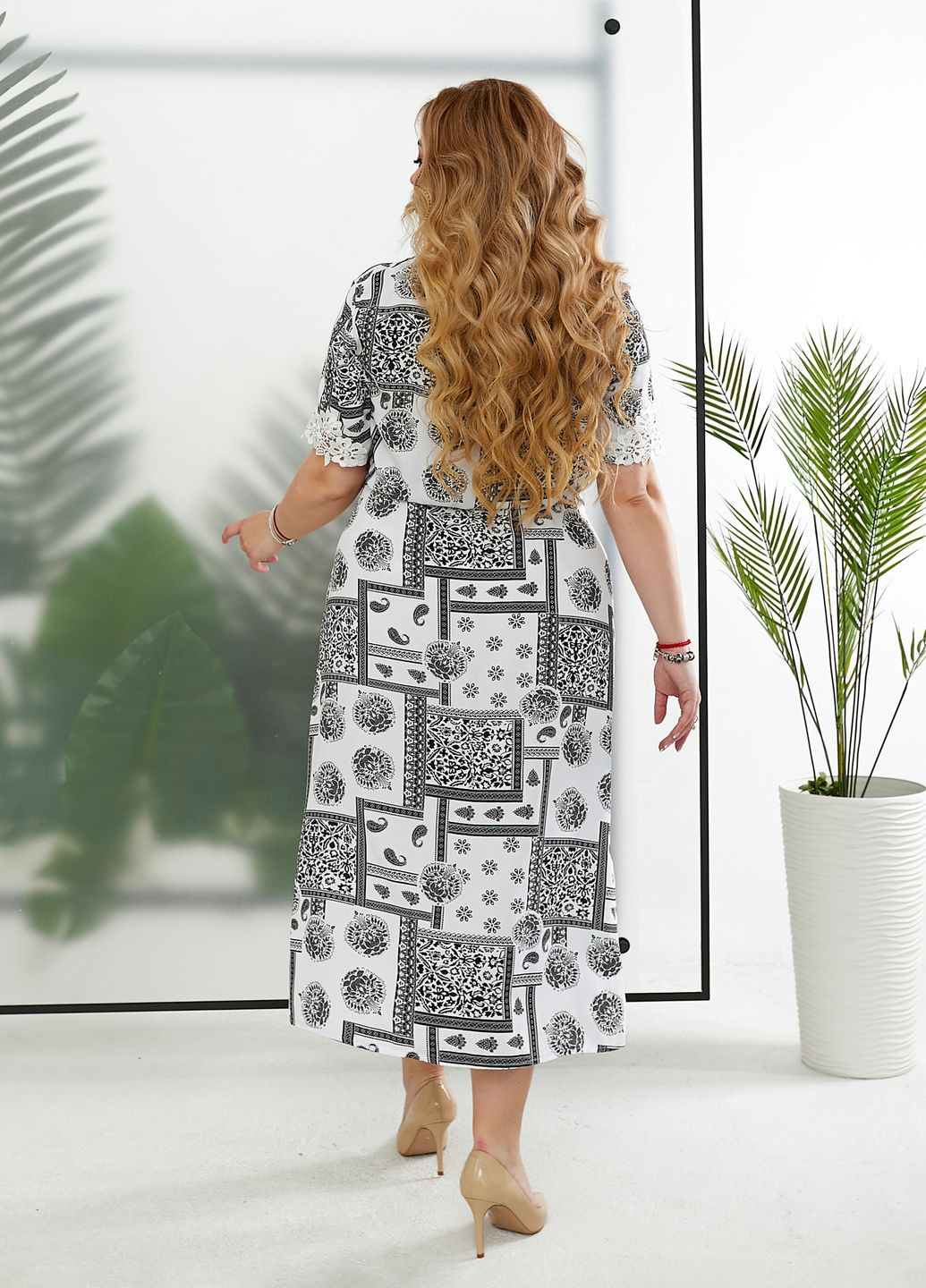 Молочна повсякденний, кежуал, коктейльна сукня штапельна з мереживом та короткими рукавами дзвін, а-силует No Brand турецькі огірки