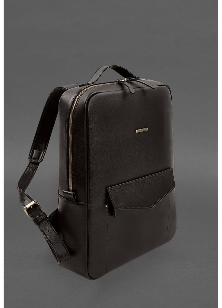 Шкіряний рюкзак на блискавці Cooper maxi темно-коричневий BlankNote (348359279)