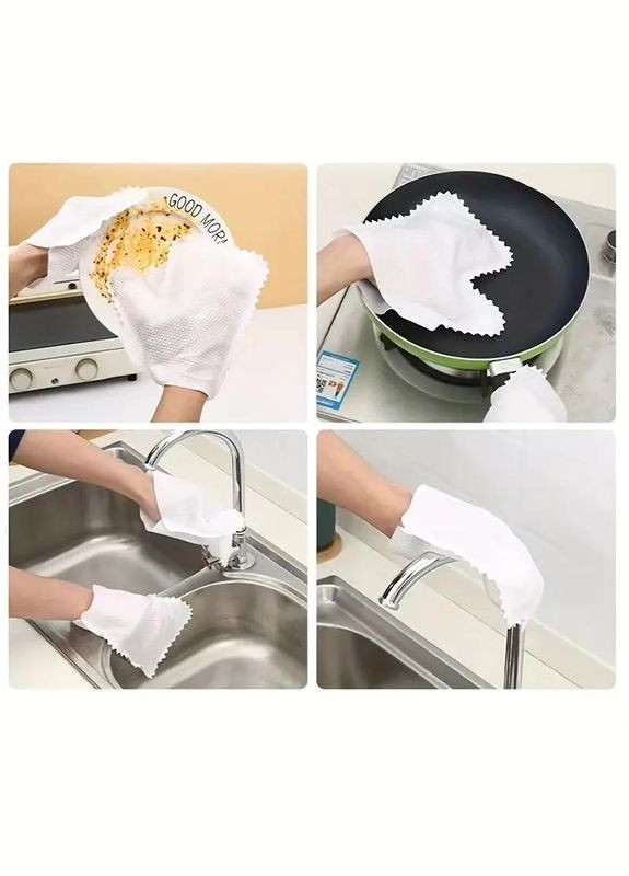 Перчатки для уборки 10шт двусторонние белые China (323158451)