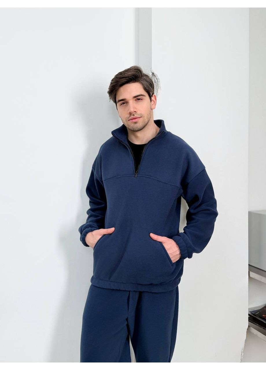 Синий демисезонный мужской спортивный костюм из флиса Україна