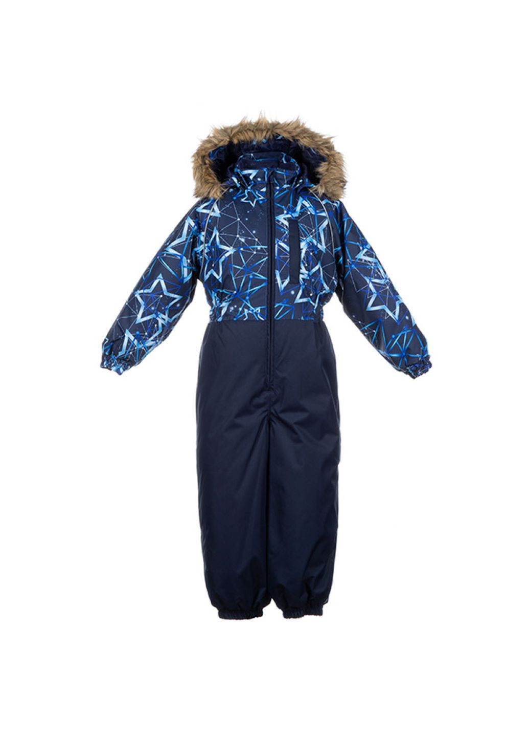 Темно-синяя детский комбинезон willy, тёмно-синий с принтом/тёмно-синий, размер 92 (83486) Huppa 31900030-83486-092