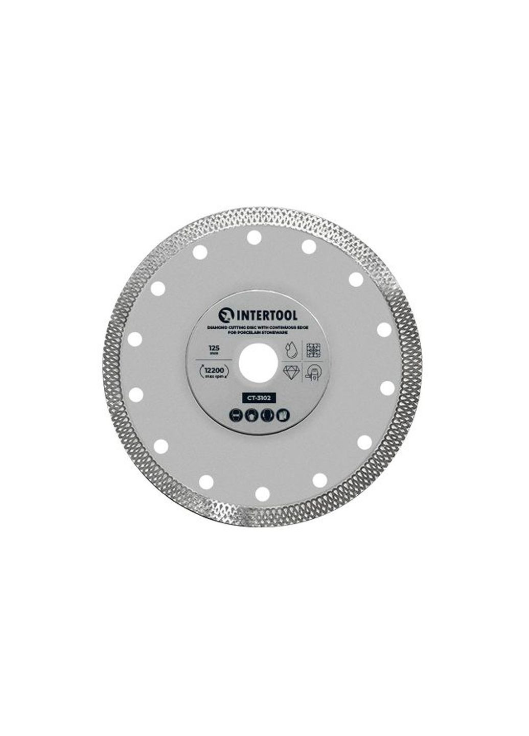 Диск алмазный отрезной 125 мм для плитки и керамогранита с алмазным напылением Intertool (335400460)