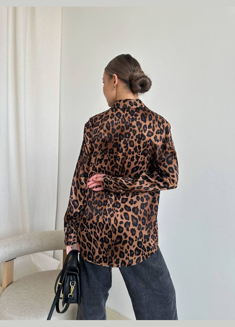Жіноча сорочка з леопардовим принтом віскоза No Brand (282711129)