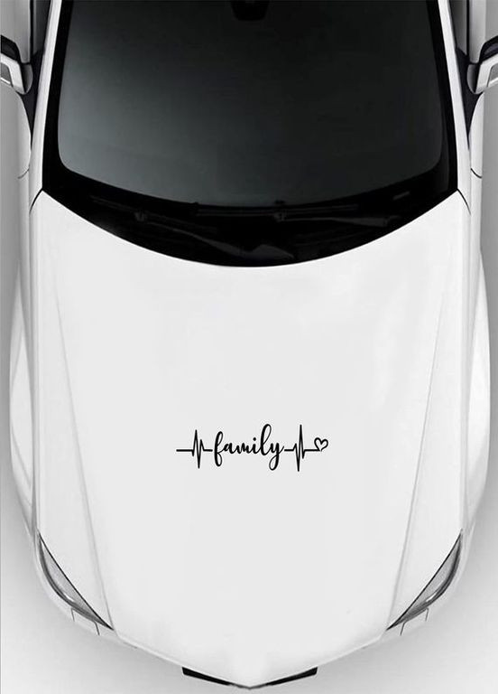 Наклейка (Наліпка) на авто машину Кардіограма Сім'я Family 40х12 см No Brand (364964165)