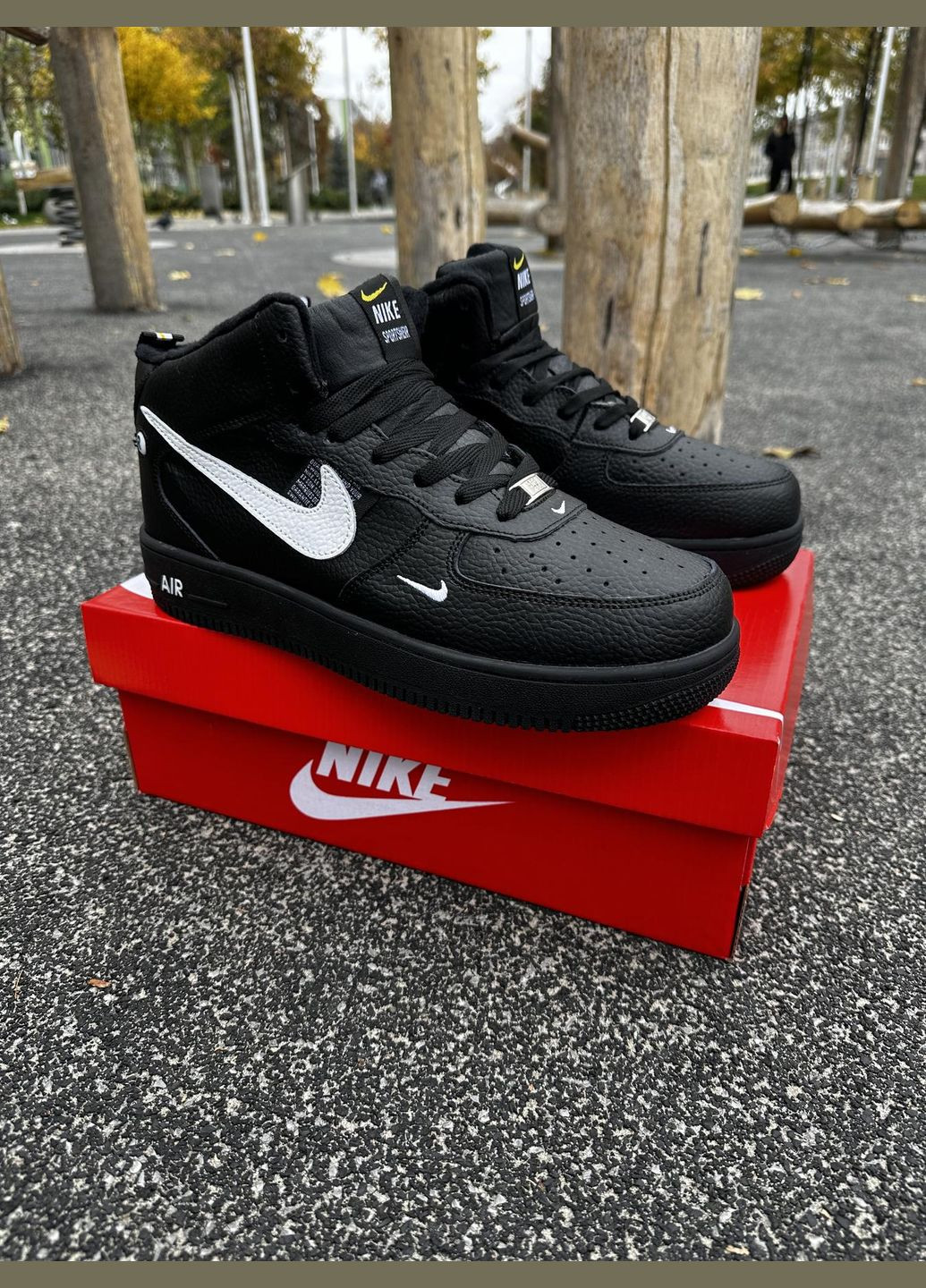 Чорні Зимовий стильні кросівки з хутром No Brand