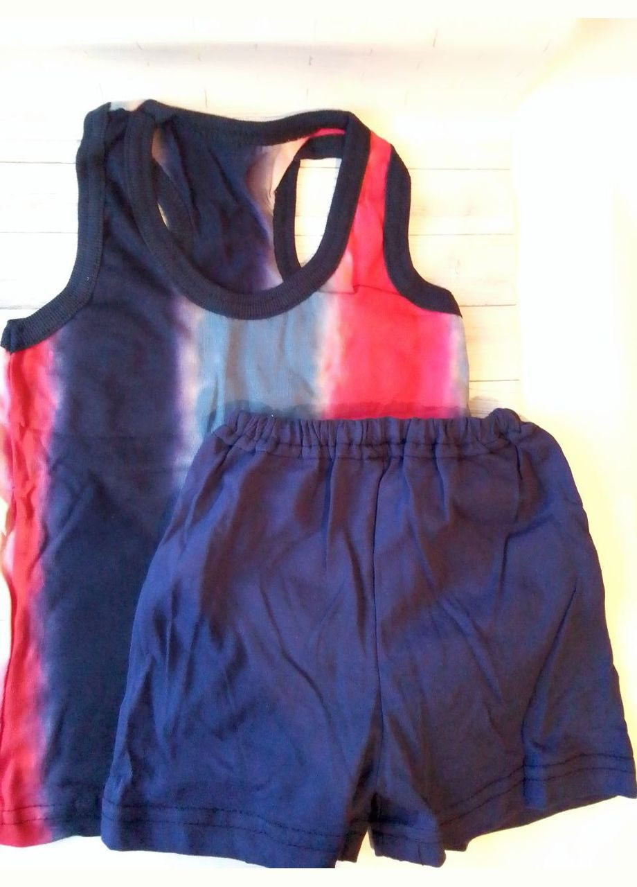 Темно-синій літній костюм дитячий борцовка та шорти No Brand