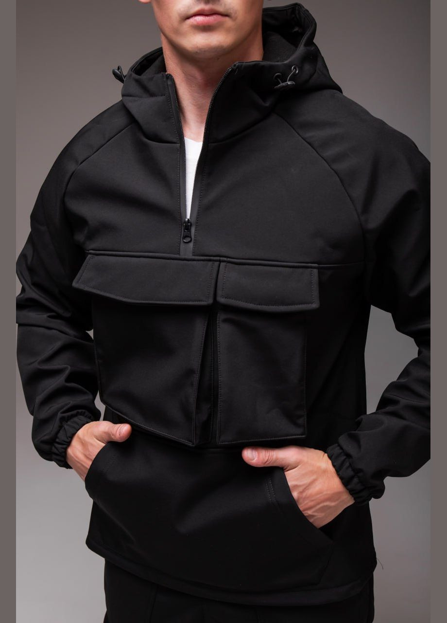 Черная демисезонная ветровка No Brand