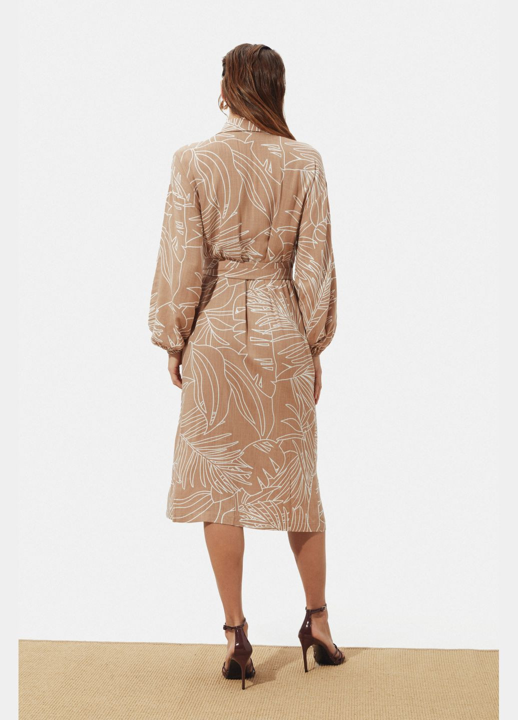 Бежевое повседневный платье ST-Seventeen однотонное