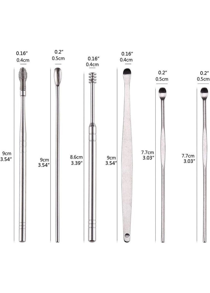 Набор для чистки ушей 10 инструментов в органайзере + ухочистка с фонарем No Brand (318359512)