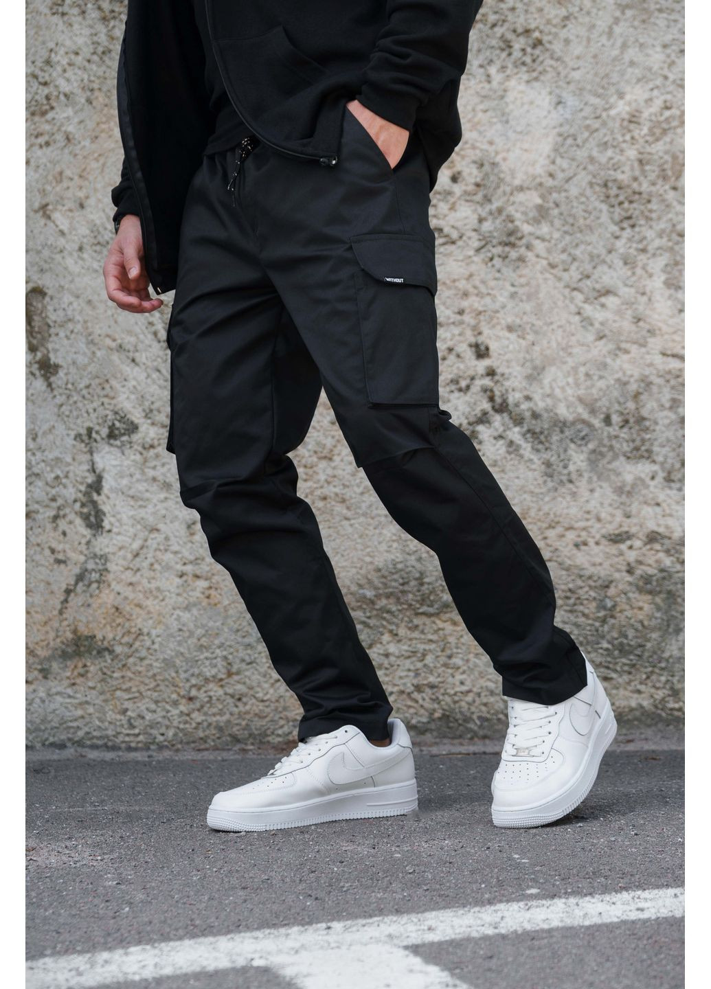 Черные кэжуал демисезонные карго брюки Without