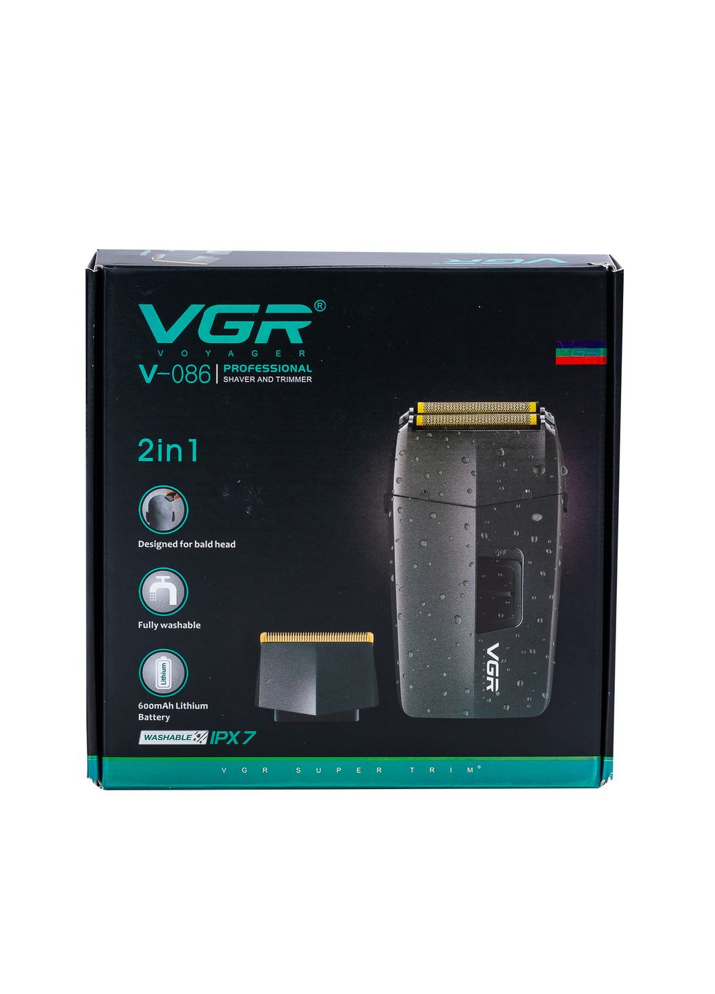 Шейвер-тример VGR V-086 зі знімними насадками акумуляторний сірий HPV086 No Brand (352527716)
