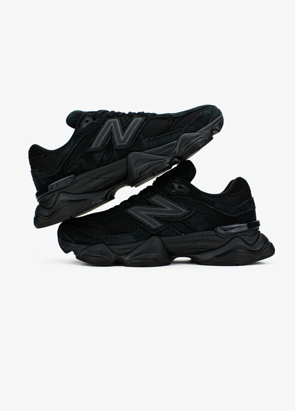 Чорні Осінні кросівки чоловічі і жіночі new balance 9060 triple black | нью баланс 9060 чорні No Brand