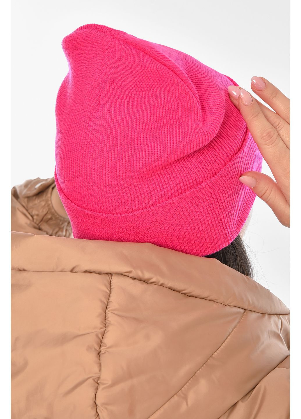 Шапка жіноча демісезонна кольору фуксії Let's Shop (370944262)