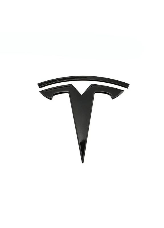 Эмблема задняя Y ЧЕРНАЯ глянец 87мм металл (на скотче) Tesla (369611344)