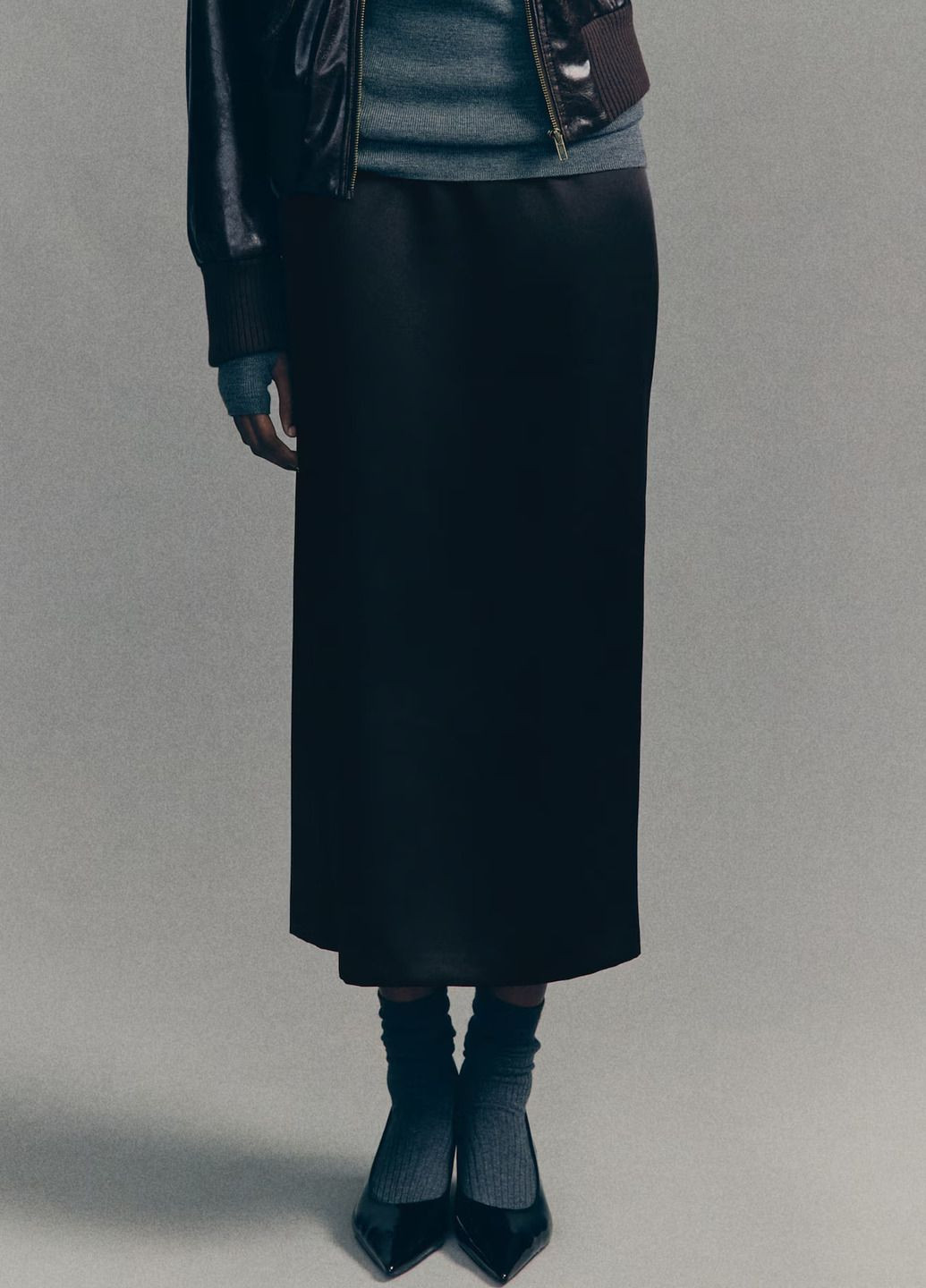 Черная однотонная юбка H&M