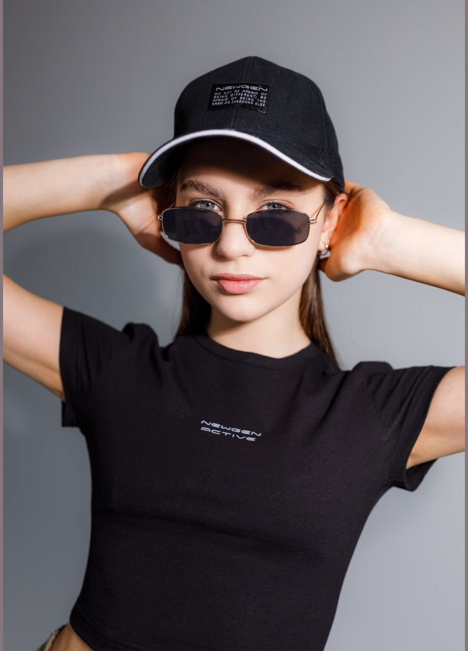 Синяя футболка укороченная слим «октавия» NEWGEN