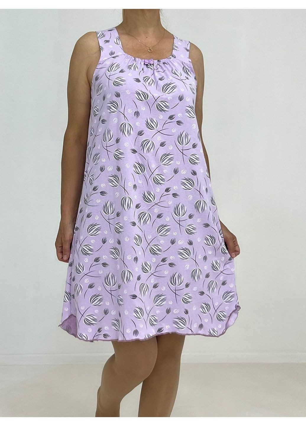 Нічна сорочка жіноча кулір Ганна Pars 60-62 Бузкова (95732487-3) Triko (356767592)