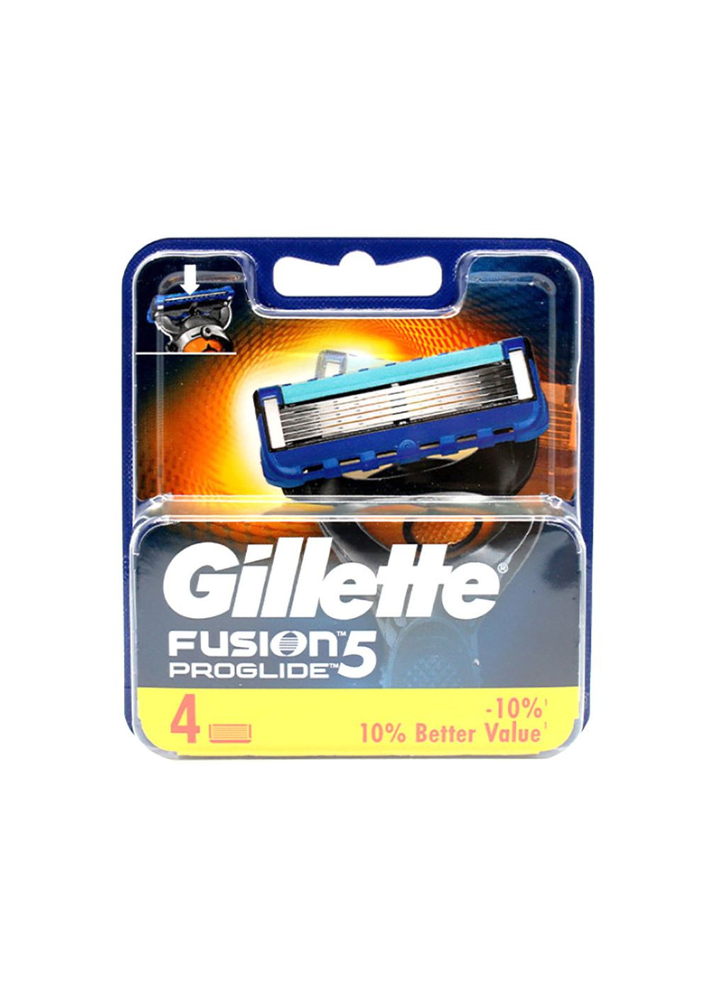 Gillette Касети Леза змінні Бритви Чоловічі Fusion5 ProGlide Джілет Фьюжн ПроГлайд Картріджі Змащувальна змужка 5лез 4шт — Крем, (340461920)