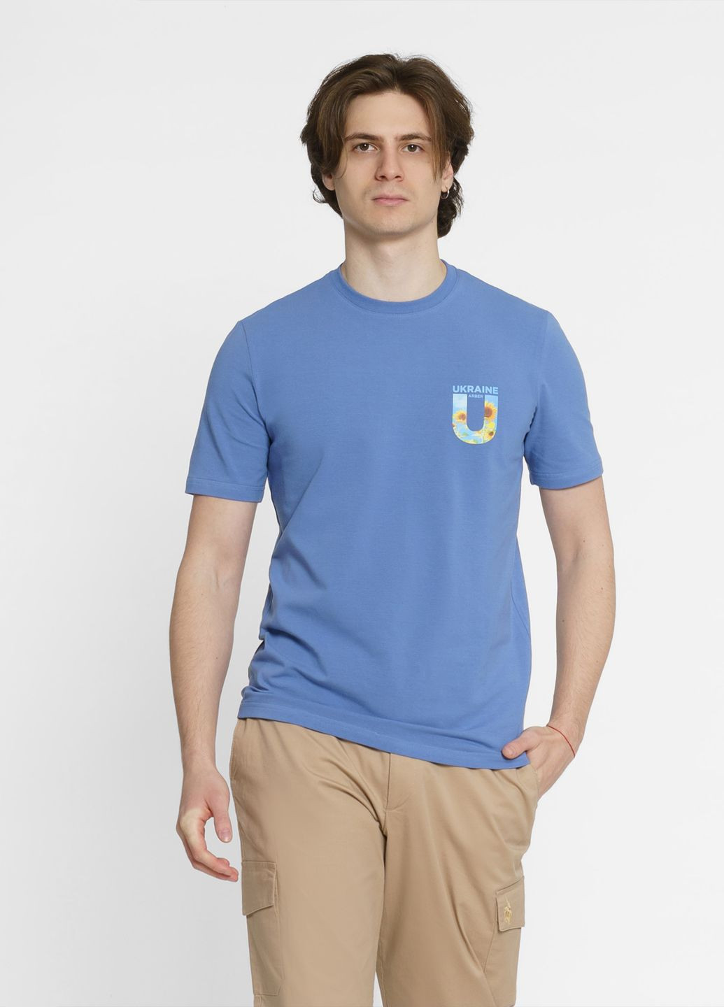 Блакитна футболка чоловіча freedom блакитна Arber T-SHIRT FF19