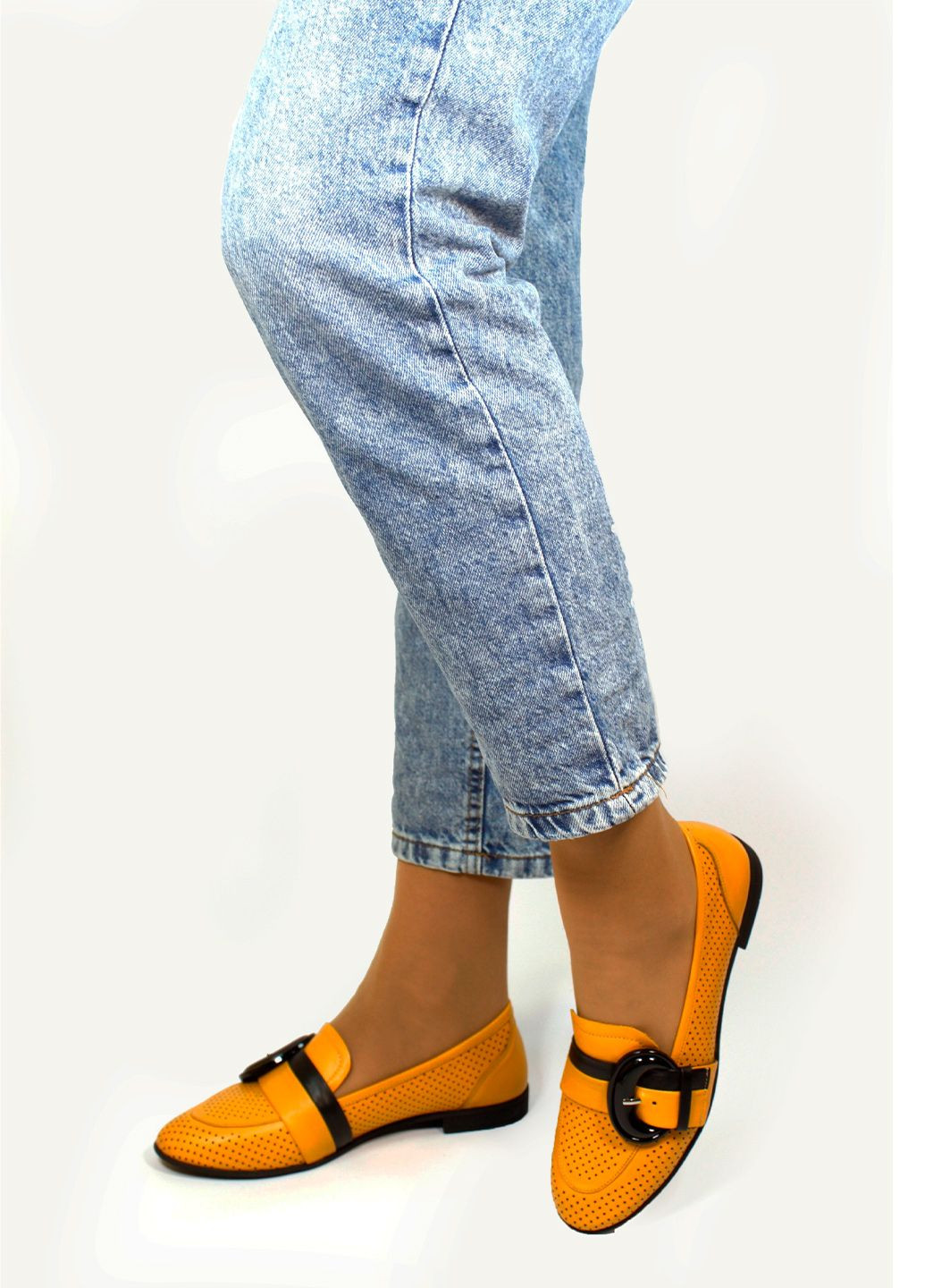 It-Girl Жіночі туфлі лофери жовтий з натуральна шкіра, — літо (317447644)