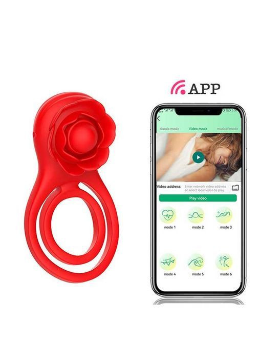 Смарт виброкольцо на пенис и мошонку Love Spouse "Роза" черный No Brand (366892153)