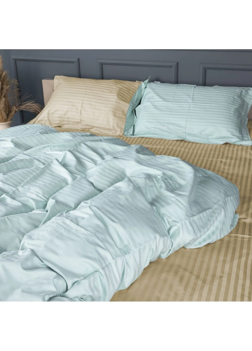 Постільна білизна Satin Stripe 30-0013 + 30-0002 Sensuous Полуторний Mirson (398967627)