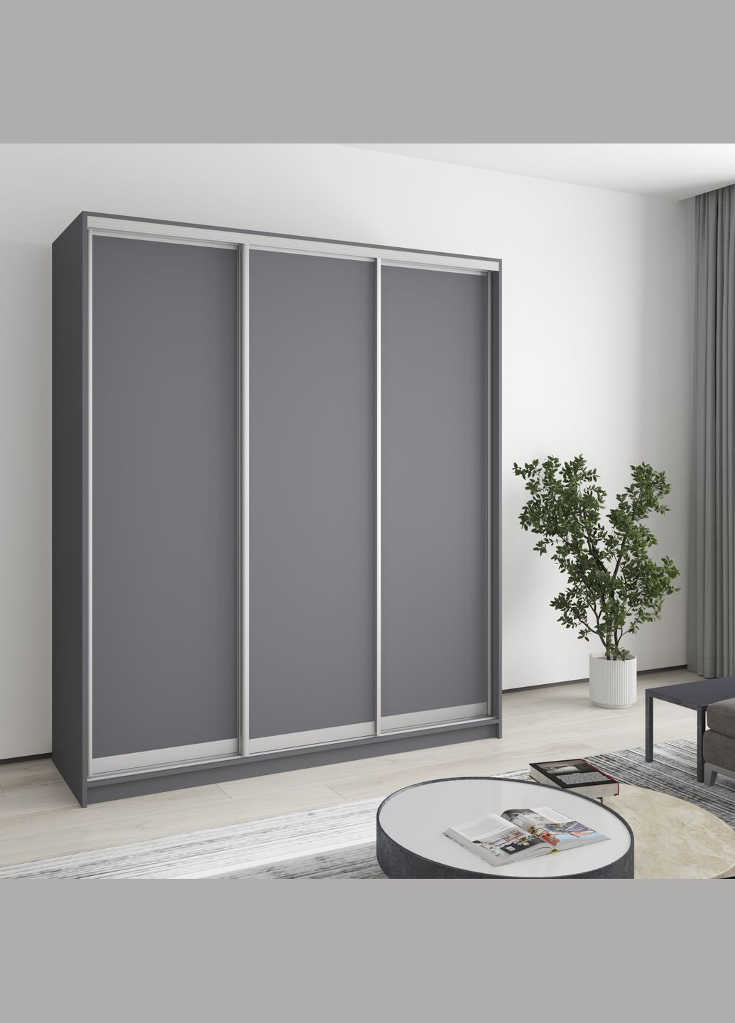 Шафа-купе тридверна Уні AL 3ДСП 180x60x240 см (MBS-1620) MebelStar (346289580)