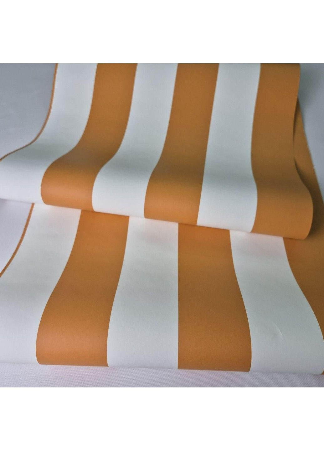 Виниловые обои 0.53×10.05м Zeitlberger 50507,оранжевые с белыми полосами для спальни,гостиной,кабинета MARBURG (361205077)