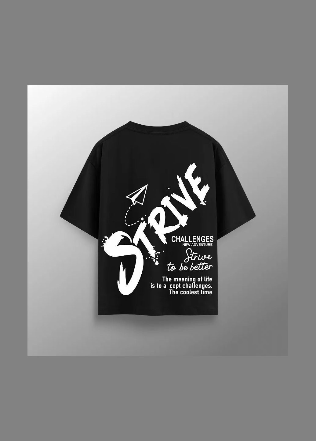 Женская футболка оверсайз "Strive" черного цвета (1111M2542) No Brand - (335811151)