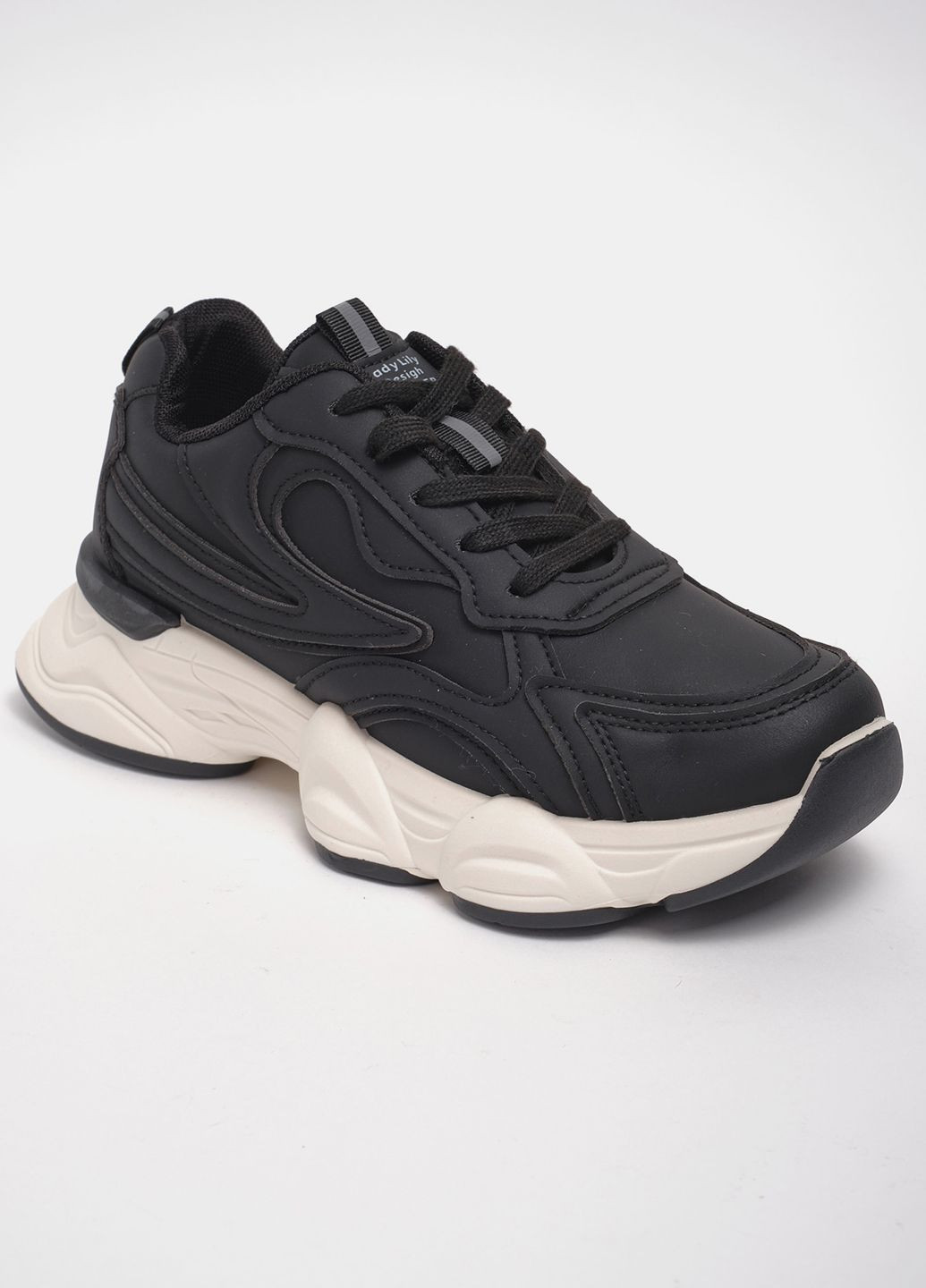 Черные демисезонные кроссовки мода ab12-1 эко-кожа черный норма 342954 Power