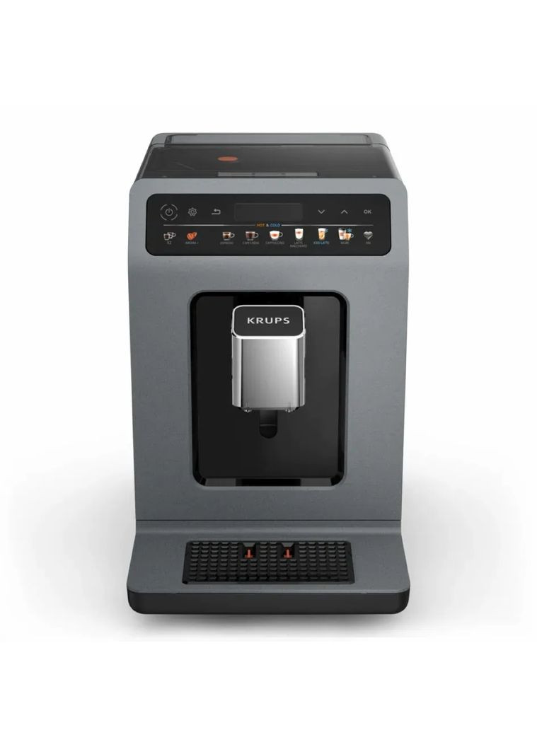Кавомашина Evidence Hot & Cold 2.3л, зерно, автомат.капучинатор, ОLED диспл, авторецептів - 18, сіро - чорний Krups (360393814)