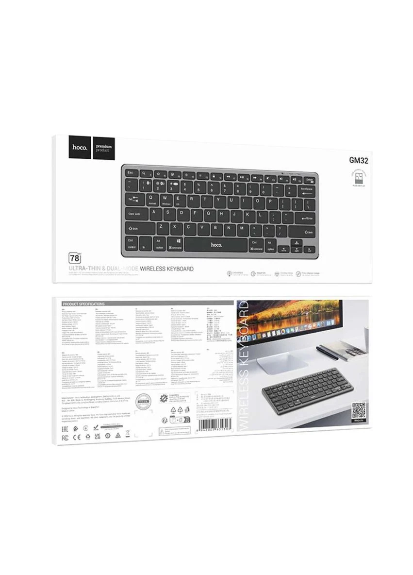 Клавіатура GM32 Wisdom wireless dualmode keyboard(english version) Black Hoco (314928436)