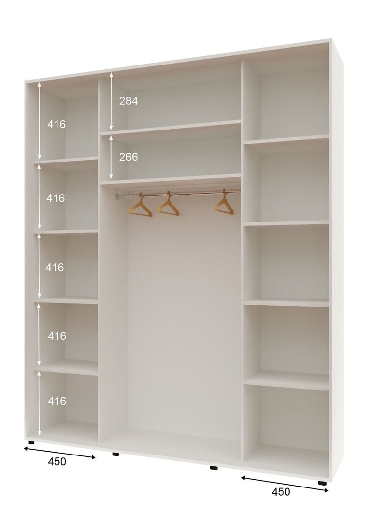 Шкаф-купе трехдверный Комфорт Мебель 180*60*220 см Белый 3 двери ДСП Макси Комфорт Меблі (360431721)