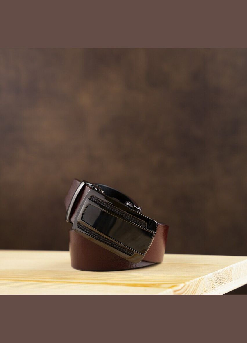 Ремень мужской с темной пряжкой автомат Vintage черный (sku_20295) No Brand (327819348)