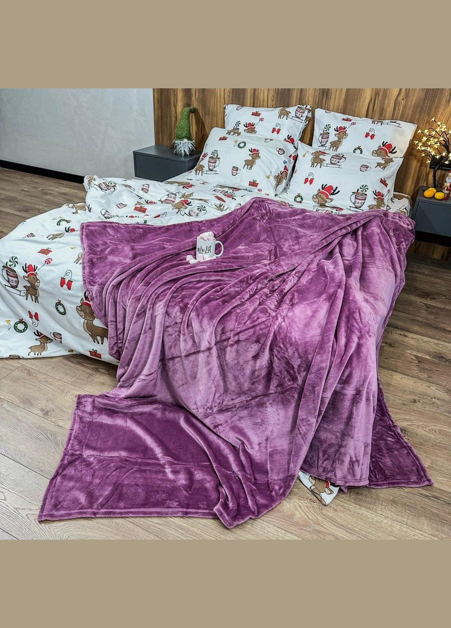 Плед микрофибра велсофт однотонный евро 200х220 Светлый М-lel-003 (М-lel-003) No Brand (306634004)