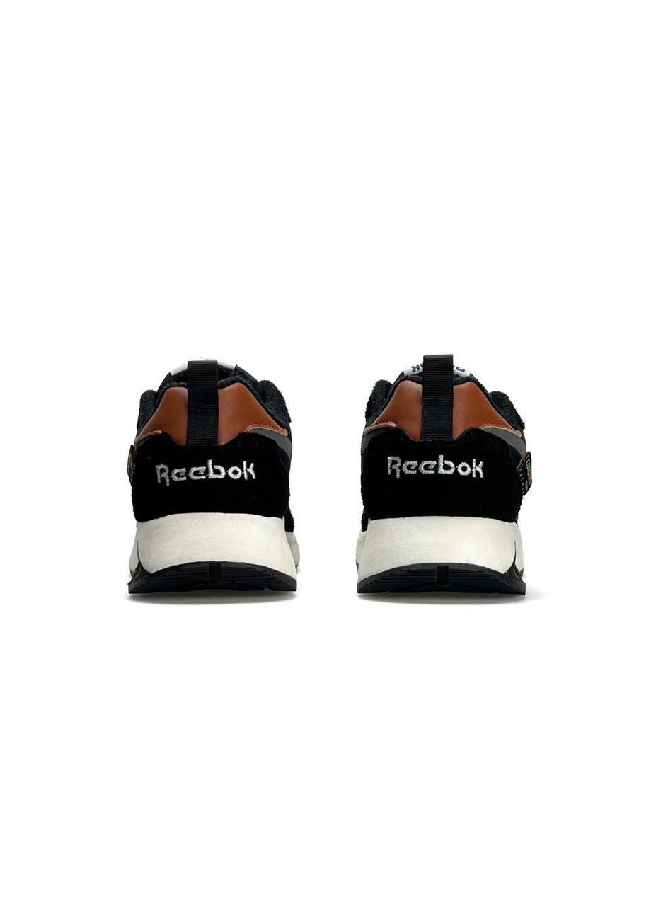 Чорні Осінні кросівки чоловічі reebok black grey beige No Brand Classic Leather Hexalite