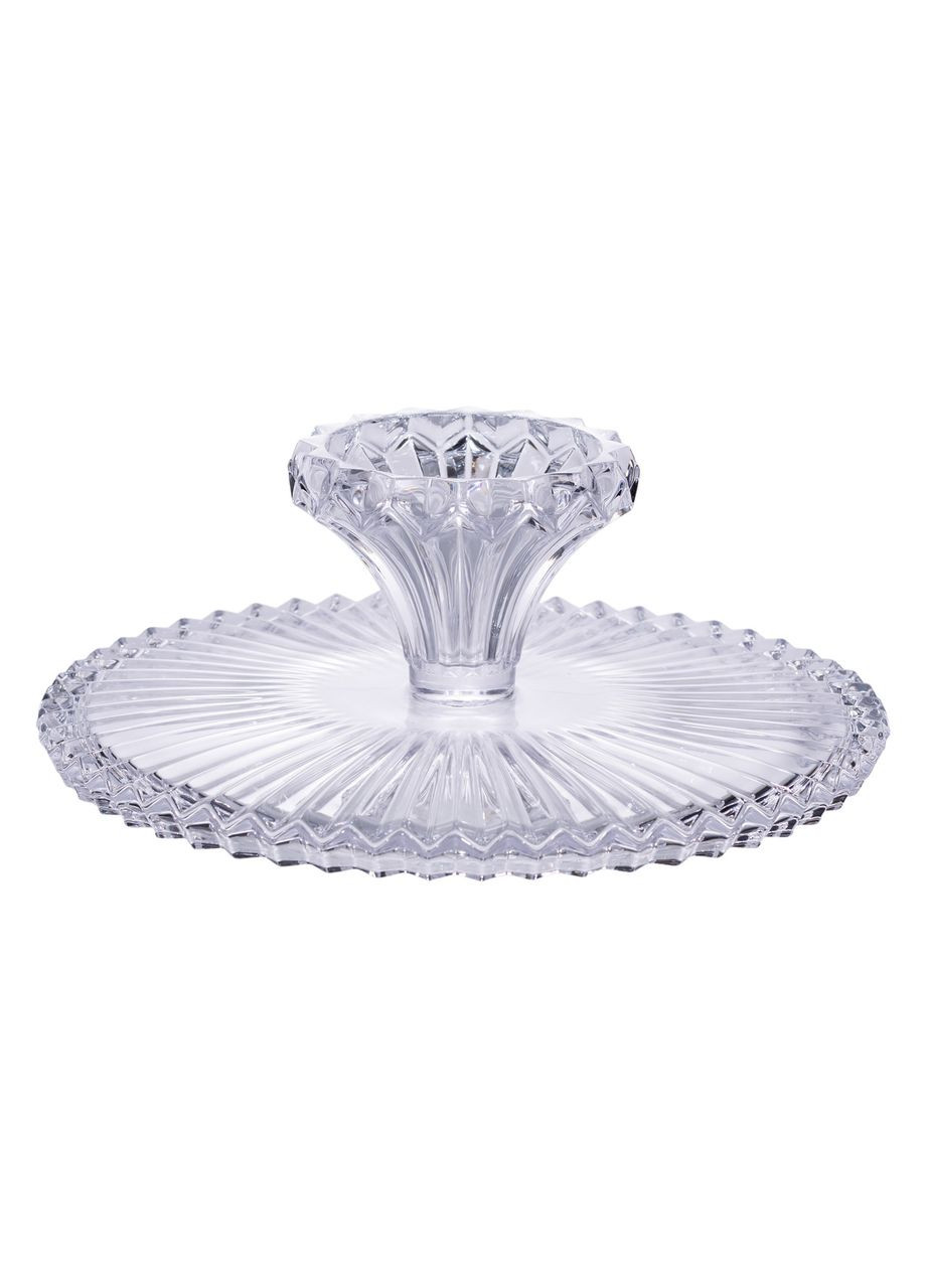 Тортовница на ножке стеклянная Ø32 см для торта пирожных капкейков подставка для десертов Yiwu (370432409)