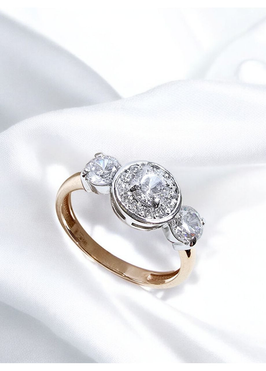 Золота каблучка з фіанітами (16,5р.) 700000-1к Харківська ювелірна фабрика (368996423)