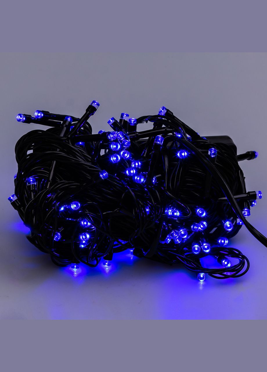 Гирлянда нить 10м светодиодная черный провод 8 режимов работы Синий Garlando (315637047)