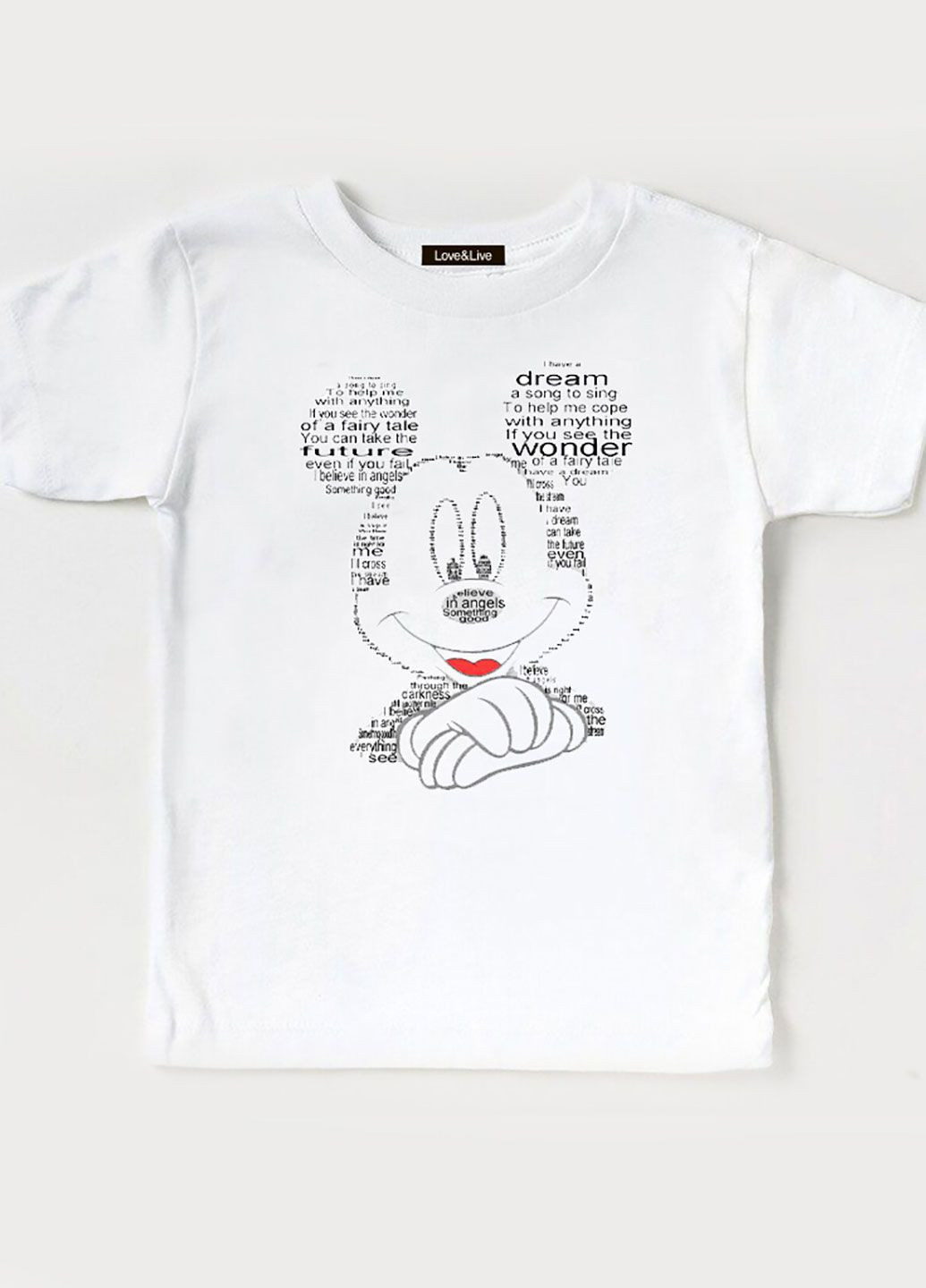 Белая демисезонная футболка детская белая для девочки news mickey Love&Live
