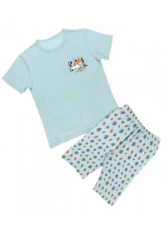 Світло-блакитна бавовняна піжама для хлопчика Donella Шорти