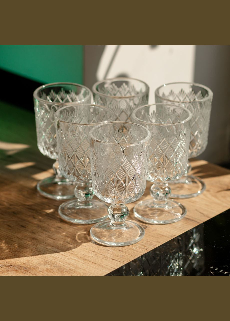 Набор рюмок 6 шт по 50 мл стеклянные на ножке HP-19-129 Yiwu (353503947)