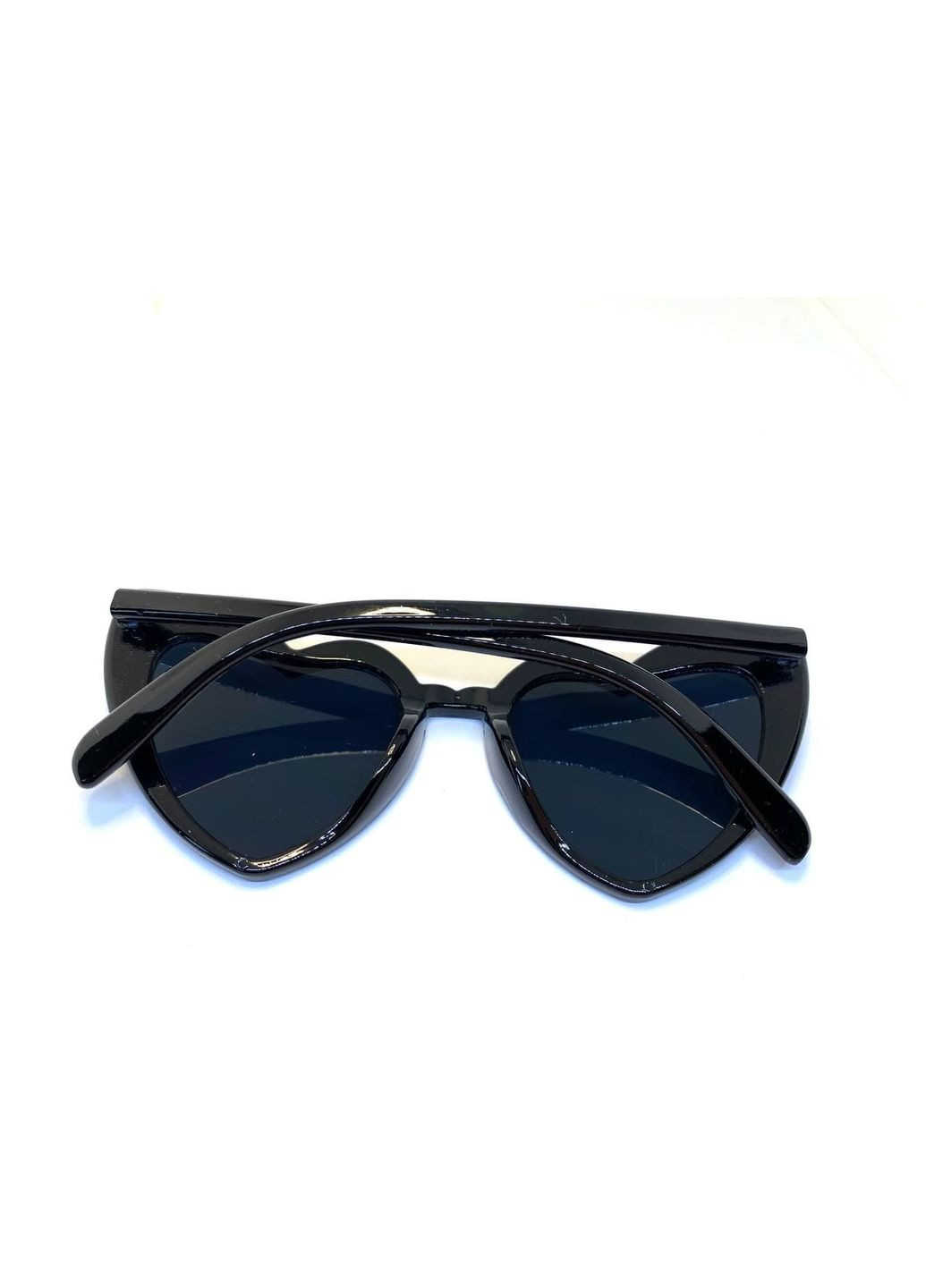 Очки женские солнцезащитные / имиджевые кошачий глаз сердце в черной оправе LIGHT (315889481)