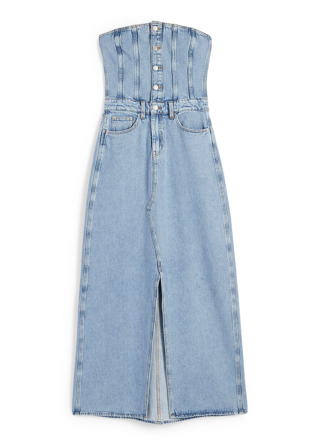 Голубое кэжуал джинсовое платье C&A однотонное