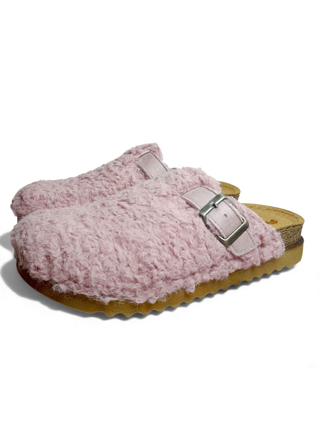 Розовые женские домашние тапочки с каракуля размер 36 (22 см) розового цвета 41 Inblu